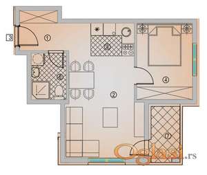 Jednoiposoban stan sa PDV-om u modernoj novogradnji prilagođenoj savremenom načinu života, Pantelej ID#6973